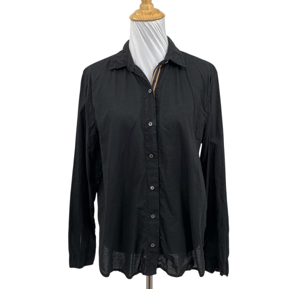 Velvet Graham & Spencer Shirt Womens Small Black Long Sleeve Button Front Cotton